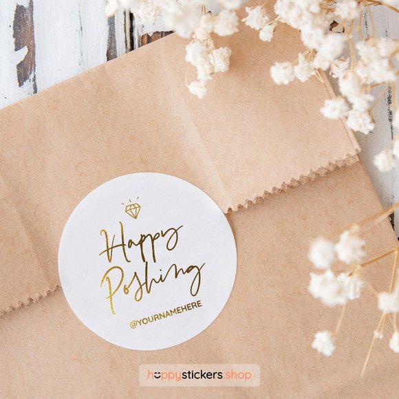 Happy Poshing Stickers & Labels with your custom text or name. - Picture 5 of 17
